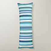 Lavendel Türkis Wasserfarben Streifen Seitenschläferkissen (Rückseite (Vertikal))