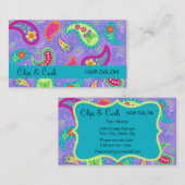 Lavendel Türkise Blue Modern Paisley Pattern Visitenkarte (Vorne/Hinten)