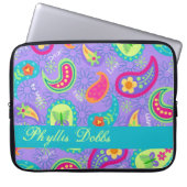 Lavendel Turquoise Modern Paisley Pattern Laptopschutzhülle (Vorderseite)