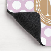 Lavendel-u. Browns große Polka-Punkte mit Mousepad (Ecke)