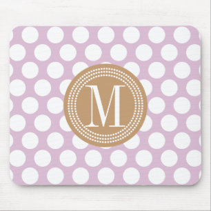 Lavendel-u. Browns große Polka-Punkte mit Mousepad