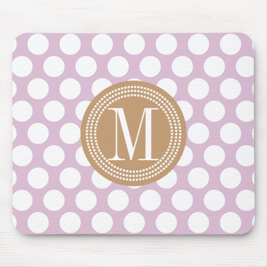 Lavendel-u. Browns große Polka-Punkte mit Mousepad (Vorne)