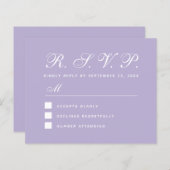 Lavendel UAWG Budget Einfache Lila Skriptkarte (Vorne/Hinten)