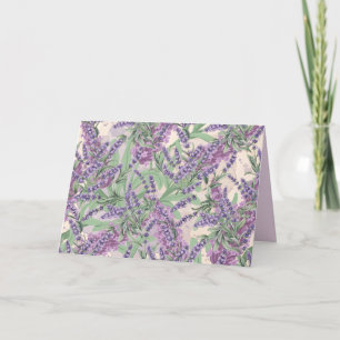 Lavendel-Überfluss Dusty Lavender Rustikale Blüten Dankeskarte