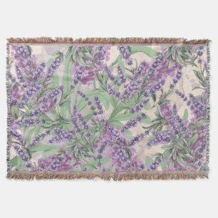 Lavendel-Überfluss Dusty Lavender Rustikale Blüten Decke