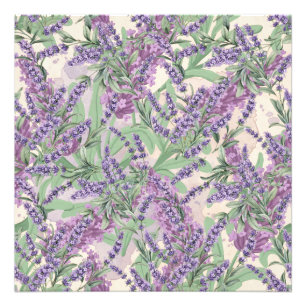 Lavendel-Überfluss Dusty Lavender Rustikale Blüten Fotodruck