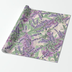 Lavendel-Überfluss Dusty Lavender Rustikale Blüten Geschenkpapier