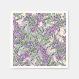Lavendel-Überfluss Dusty Lavender Rustikale Blüten Serviette
