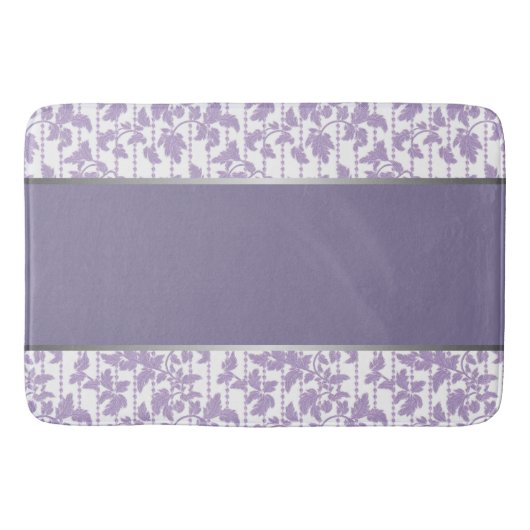 Lavendel und Abstrakter Silberbathmat Badematte (Vorderseite)