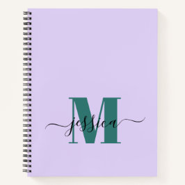 Lavendel und Aquamarines Personalisiertes Monogram Notizblock