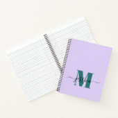 Lavendel und Aquamarines Personalisiertes Monogram Notizblock (Innenseite)