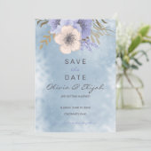 Lavendel- und Beige-Blume Save The Date (Stehend Vorderseite)