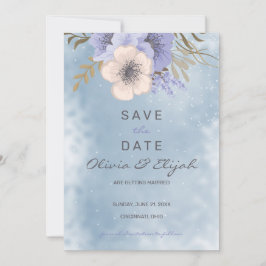 Lavendel- und Beige-Blume Save The Date