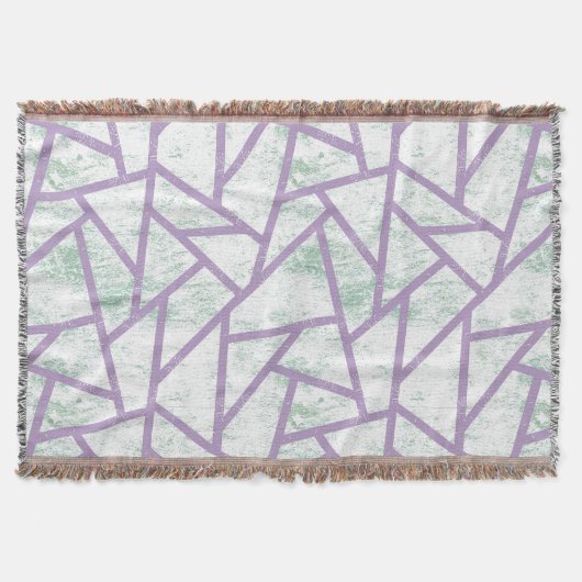 Lavendel und blassgrünes Mosaikmuster Decke (Vorderseite)