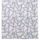 Lavendel und blassgrünes Mosaikmuster Duschvorhang (Vorderseite)