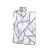 Lavendel und blassgrünes Mosaikmuster Flachmann (Links)