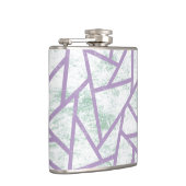 Lavendel und blassgrünes Mosaikmuster Flachmann (Rechts)