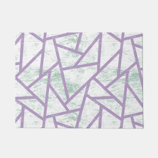 Lavendel und blassgrünes Mosaikmuster Fußmatte (Vorderseite)