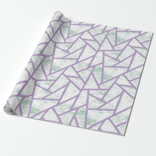 Lavendel und blassgrünes Mosaikmuster Geschenkpapier