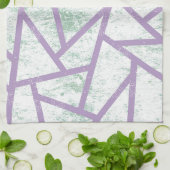 Lavendel und blassgrünes Mosaikmuster Geschirrtuch (Gefaltet)