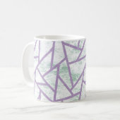 Lavendel und blassgrünes Mosaikmuster Kaffeetasse (Vorderseite Links)