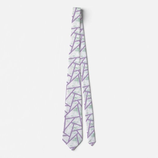 Lavendel und blassgrünes Mosaikmuster Krawatte (Vorderseite)