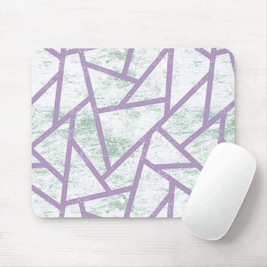 Lavendel und blassgrünes Mosaikmuster Mousepad (Mit Mouse)