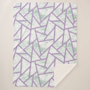 Lavendel und blassgrünes Mosaikmuster Sherpadecke