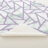 Lavendel und blassgrünes Mosaikmuster Sherpadecke (3/4)