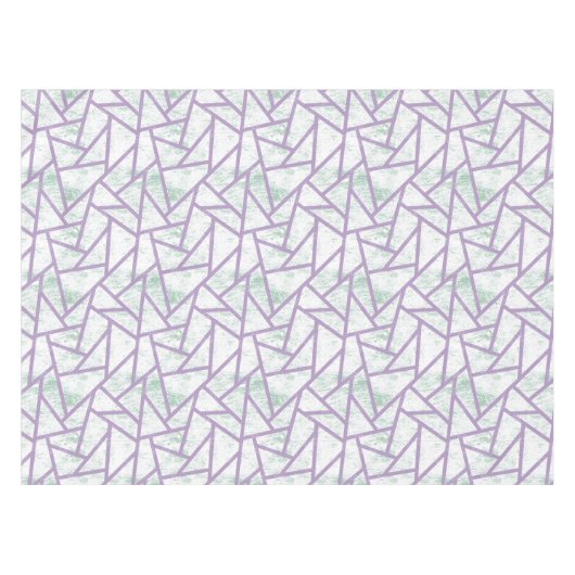 Lavendel und blassgrünes Mosaikmuster Tischdecke (Vorderseite (Horizontal))