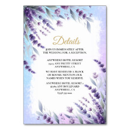 Lavendel und blaue Elegante Blumendetails Tischnummer