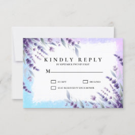 Lavendel und blaue elegante Wasserfarbe RSVP Karte
