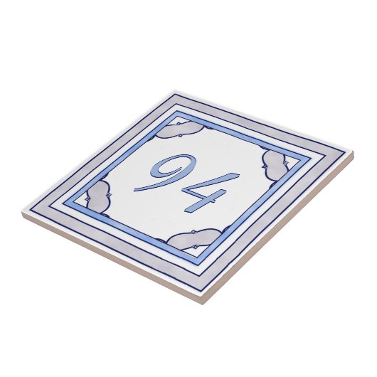 Lavendel und blaue große Hausnummer Fliese (Seite)