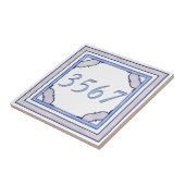 Lavendel und blaue kleine Hausnummer Fliese (Seite)