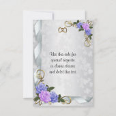 Lavendel und Blaue Rose Einladung Antwortkarte (Rückseite)