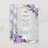 Lavendel und Blaue Rose Einladung Antwortkarte (Vorne/Hinten)
