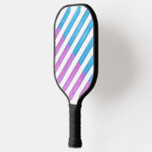 Lavendel und Blauer Diagonal Streifen Pickleball Schläger (Links)