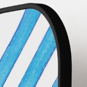 Lavendel und Blauer Diagonal Streifen Pickleball Schläger (Linke Seite)