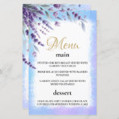 Lavendel und blaues, elegantes Menü mit floralen W (Vorne/Hinten)