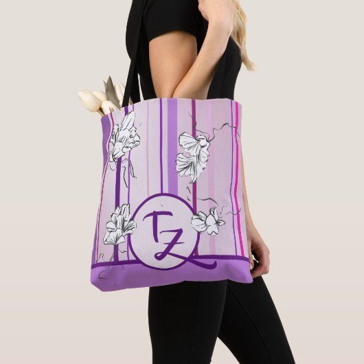 Lavendel- und Blume-Design Tasche (Von Nahem)