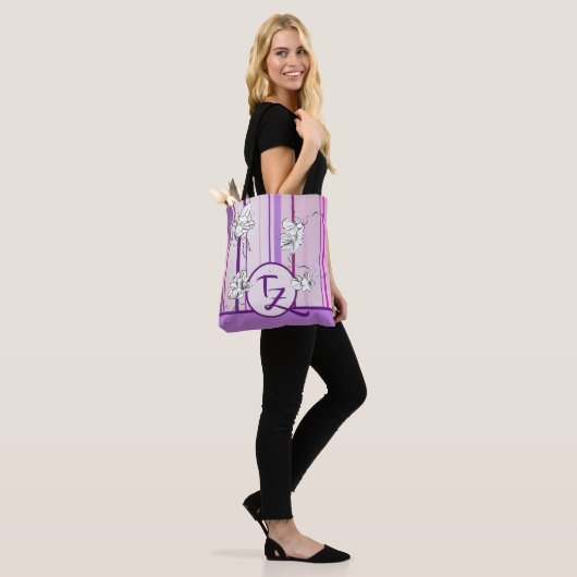 Lavendel- und Blume-Design Tasche (Am Model)
