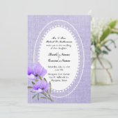 Lavendel und Blume Einladung Hochzeit (Stehend Vorderseite)