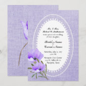 Lavendel und Blume Einladung Hochzeit (Vorne/Hinten)