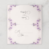 Lavendel und Blush Rose Hochzeit Platzkarte (Außenseite Aufgefaltet)