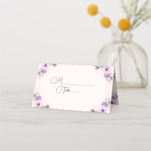 Lavendel und Blush Rose Hochzeit Platzkarte
