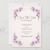 Lavendel und Blush-Rose Save the Date (Vorderseite)