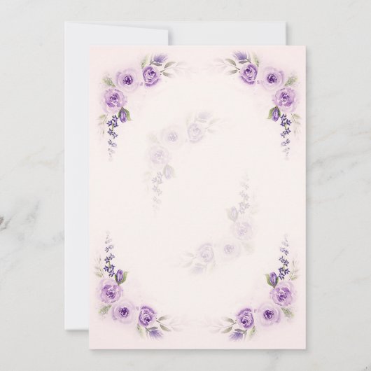 Lavendel und Blush-Rose Save the Date (Rückseite)