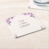 Lavendel und Blush Wedding Square Paper Untersetze Rechteckiger Pappuntersetzer (angewinkelt)