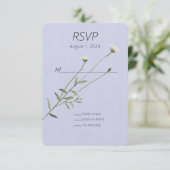 Lavendel und Daisy Response Card eines Single RSVP Karte (Stehend Vorderseite)