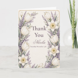 Lavendel- und Elfenbein-Geburtstag Dankeskarte